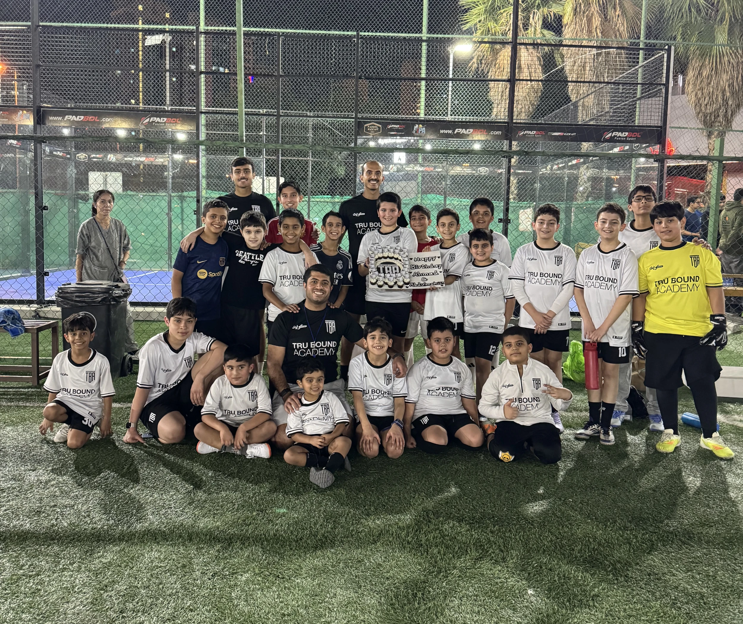 Tru Bound Academy players and coaches at the Sharq location